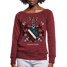 Load image into Gallery viewer, Women&#39;s Wideneck Sweatshirt - cardinal triblend
