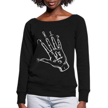 Load image into Gallery viewer, Women&#39;s white Palm sweatshirt top - black
