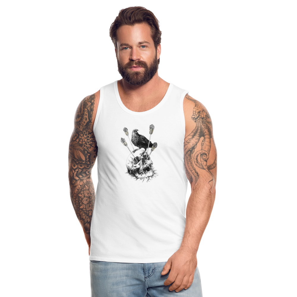 Men’s Skull Crow Tank - white