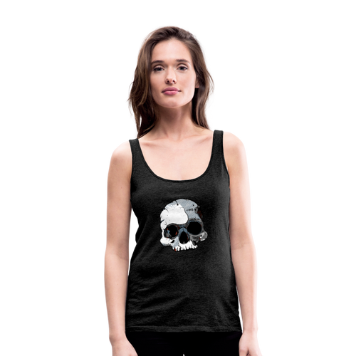 Women’s Half Skull Tank Top - charcoal gray