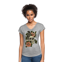 Load image into Gallery viewer, Women&#39;s Crow Skull V-Neck T-Shirt - heather gray
