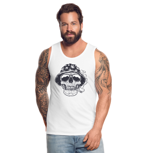 Men’s Weed Skull Tank - white