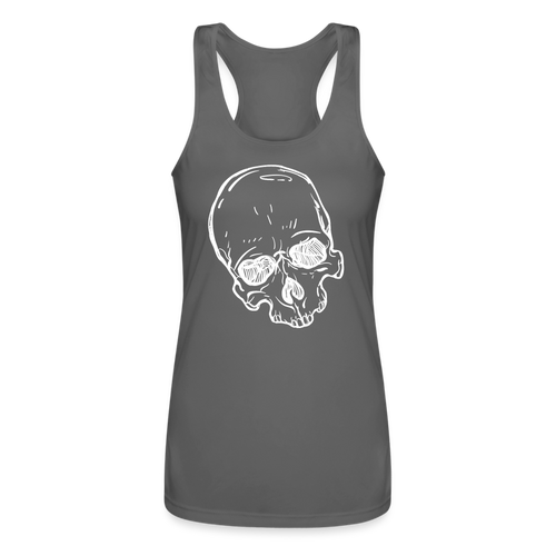 Women’s White Skull Tank Top - charcoal