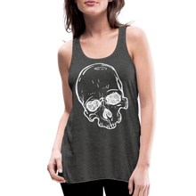 Load image into Gallery viewer, Women&#39;s White Skull Flowy Tank Top - deep heather
