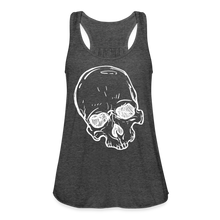 Load image into Gallery viewer, Women&#39;s White Skull Flowy Tank Top - deep heather
