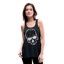 Load image into Gallery viewer, Women&#39;s White Skull Flowy Tank Top - black
