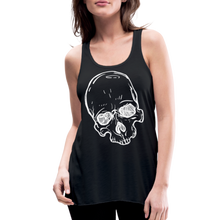 Load image into Gallery viewer, Women&#39;s White Skull Flowy Tank Top - black
