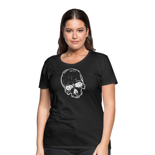 Women’s white skull T-Shirt - black