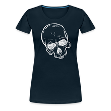 Load image into Gallery viewer, Women’s white skull T-Shirt - deep navy
